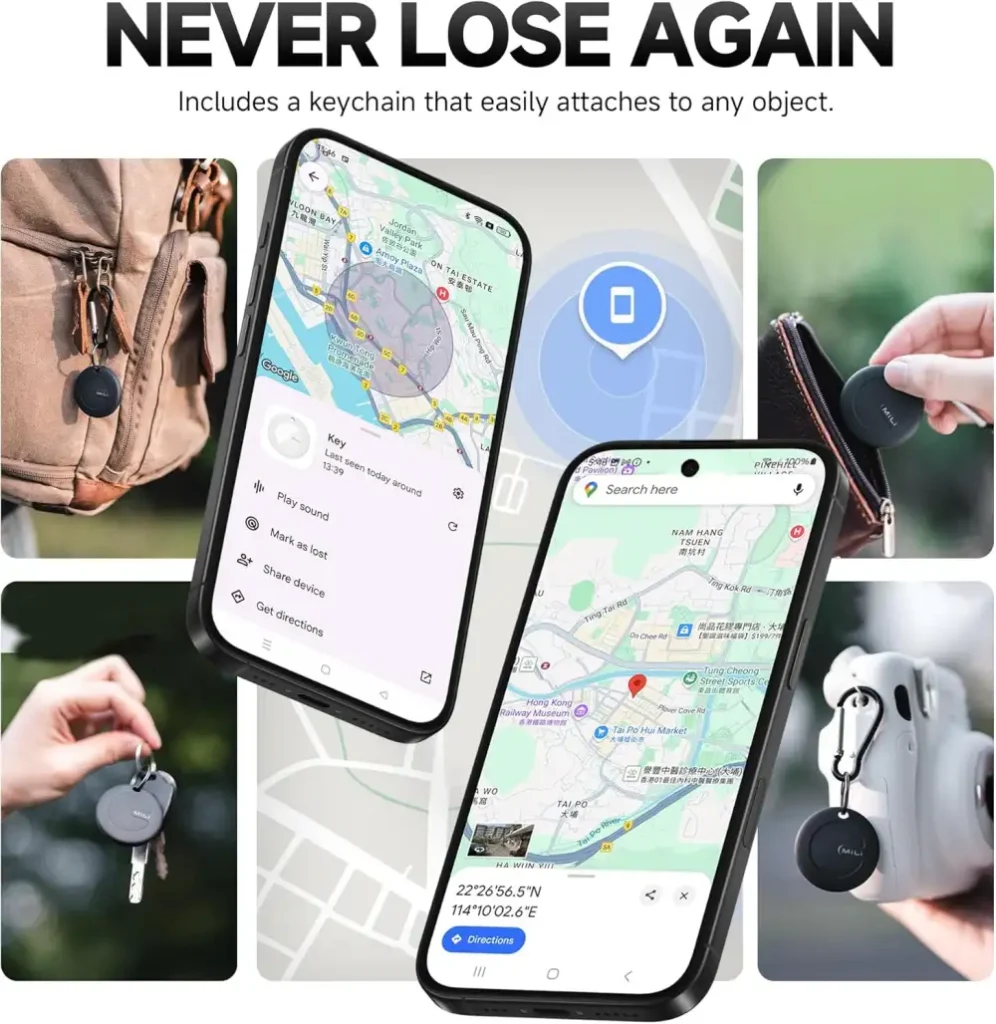MiLi MiTag Duo Item Finder Anti Lost Tracker for iOS or Android Smart Locator Tag