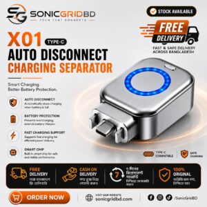 X01 Type-C Auto Disconnect Charging Separator | Smart Battery Protection Adapter