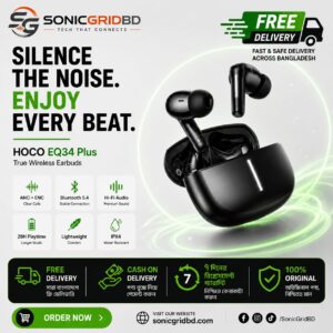Hoco EQ34 Plus ANC + ENC True Wireless Bluetooth Earbuds